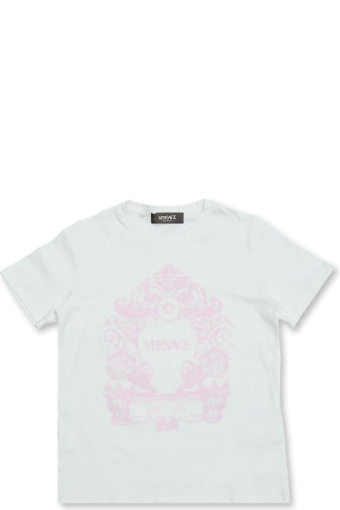 Versace Kids Versace Cartouche-printed Crewneck T-shirt