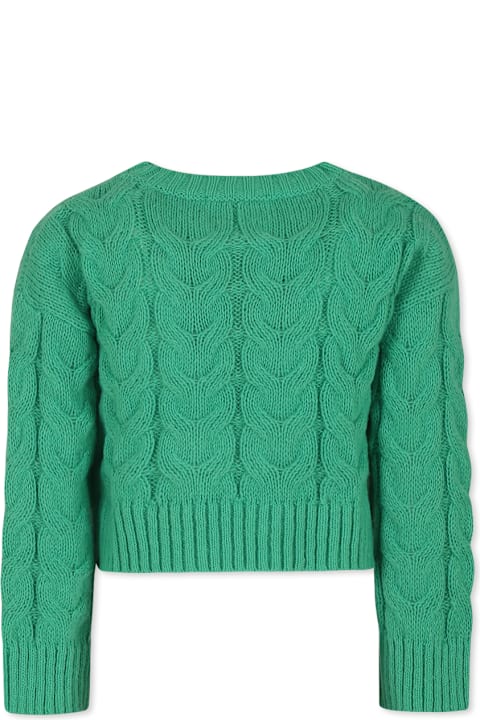 Stella McCartney Kids Topwear for Girls Stella McCartney Kids Green Sweater For Girl