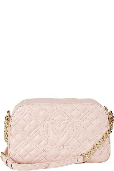 Fashion for Women Love Moschino Top Zip Quilted Chain Shoulder Bag