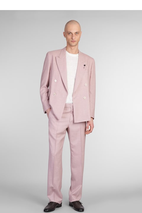 Lardini Pants for Men Lardini Pants In Rose-pink Wool