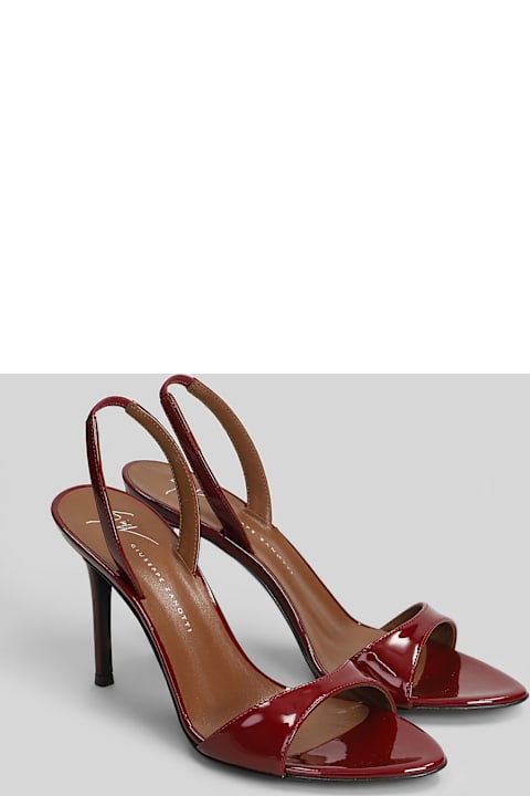 Giuseppe Zanotti Lilibeth 90 Sandals In Bordeaux Patent Leather