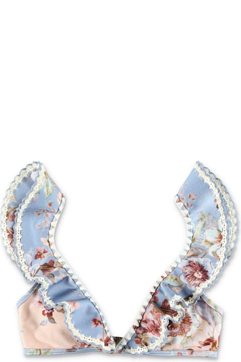 أدوات منزلية Zimmermann Zimmermann Floral Ruffled Triangle Bikini Top