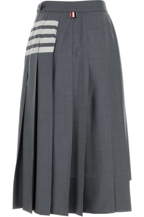 Clothing for Women Thom Browne Grey Wool Skirt