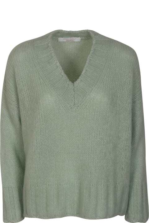 Fashion for Women Saverio Palatella V-neck Fringe Knit Sweater