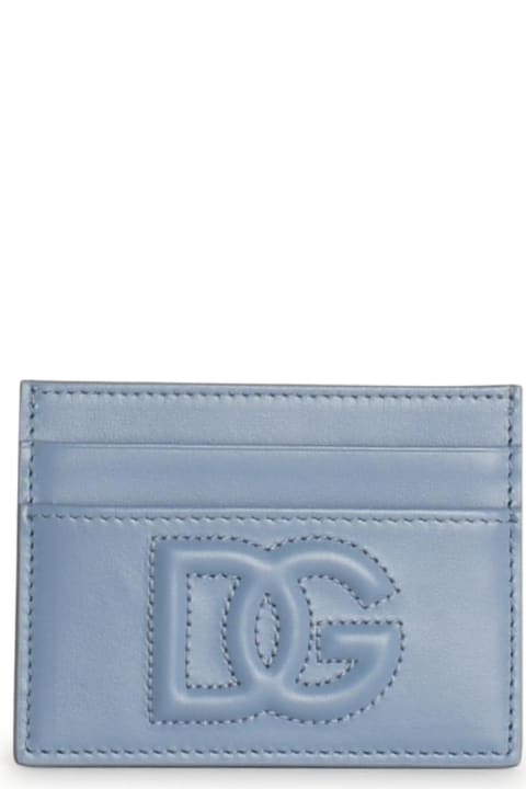 Dolce & Gabbana إكسسوارات لـ السيدات Dolce & Gabbana Light Blue Leather Cardholder