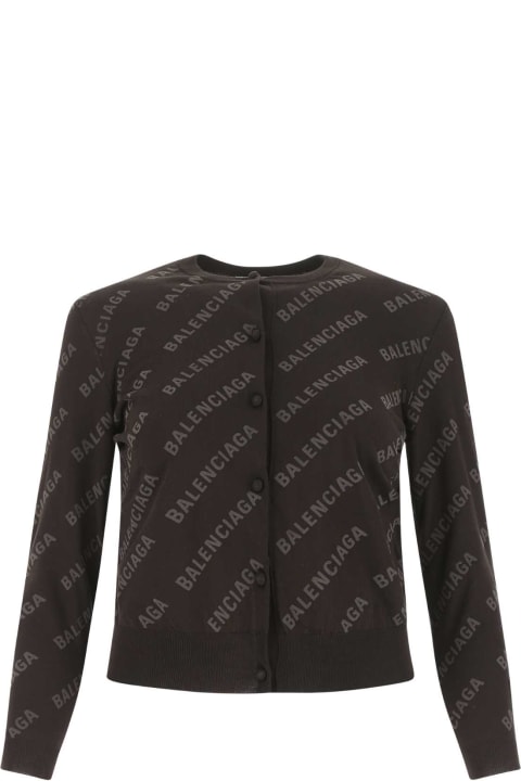 Balenciaga Sweaters for Women Balenciaga Printed Cotton Cardigan