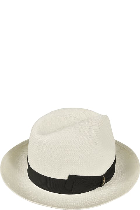 Borsalino Hats for Women Borsalino Logo Detail Woven Hat