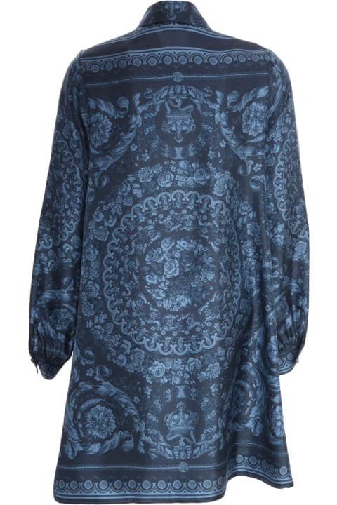 Fashion for Girls Versace Blue Baroque Dress