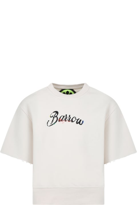 Barrow for Kids Barrow Ivory Sweatshirt For Boy With Logo