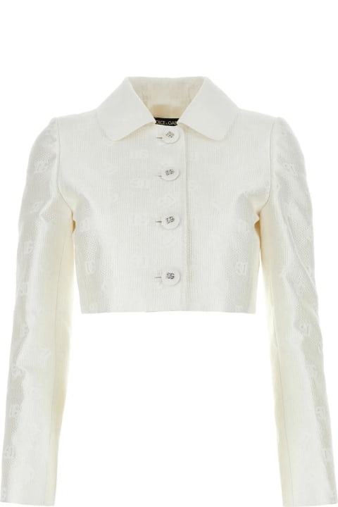 Coats & Jackets for Women Dolce & Gabbana White Jacquard Blazer