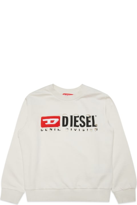 Diesel Kids Diesel Smacsdivstroyed Sweat-shirt Diesel Crew-neck Sweatshirt With Logo Breaks