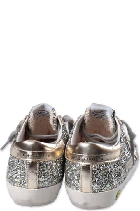 Sneakers Oro Glitterate In Pelle