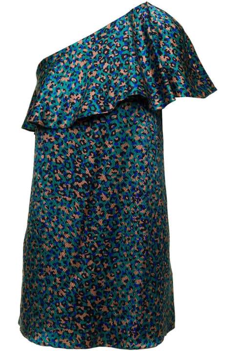 Saint Laurent for Women Saint Laurent One-shoulder Ruffled Mini Dress