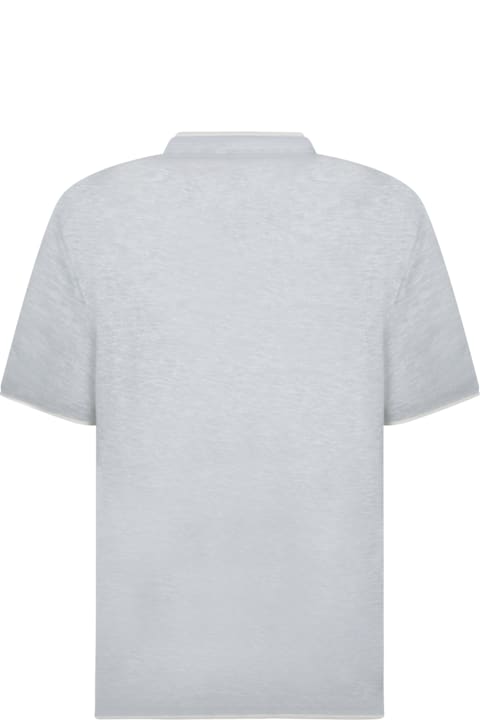 Brunello Cucinelli Topwear for Men Brunello Cucinelli Grey Melange-white Linen T-shirt