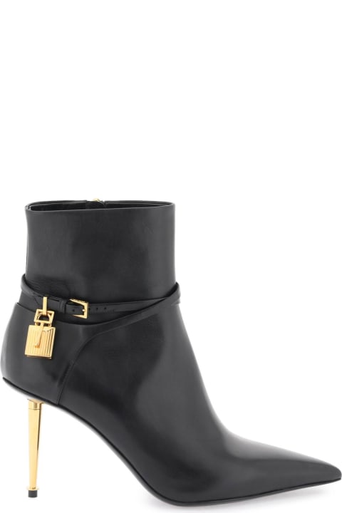 Tom Ford Boots for Women Tom Ford Leather Ankle Boots With Padlock