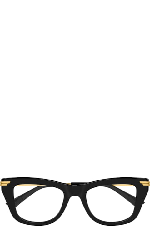 Bottega Veneta Eyewear Eyewear for Women Bottega Veneta Eyewear Bottega Veneta Bv1370o Linea Ribbon 001 Black Gold Glasses