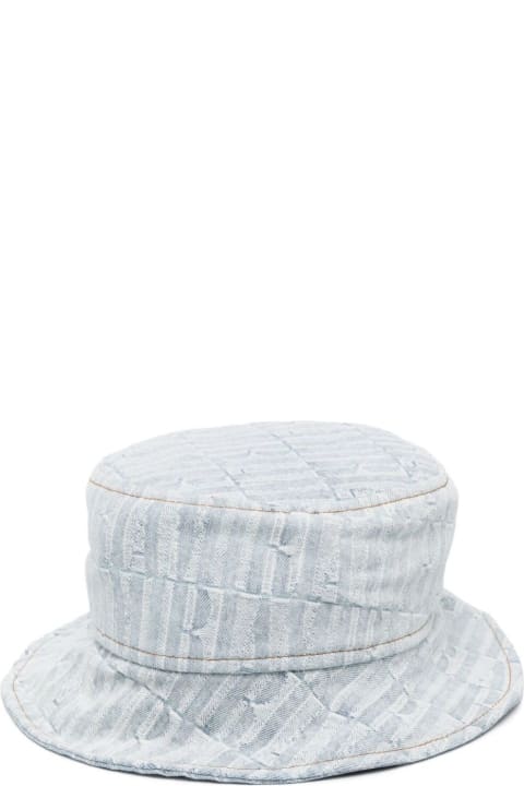 Fashion for Men AMIRI Light Blue Texturized Bucket Hat In Cotton Denim Man