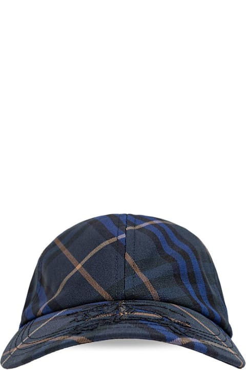Hats for Men Burberry Equestrian Knight Motif Checked Baseball Cap