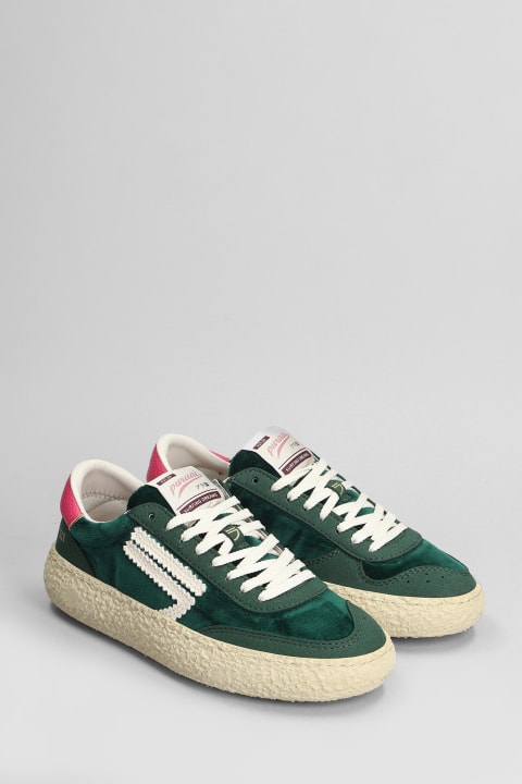 Puraai Shoes for Women Puraai Sneakers In Green Velvet