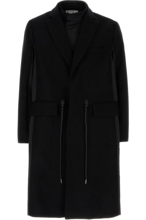 Sacai Coats & Jackets for Men Sacai Black Wool Coat