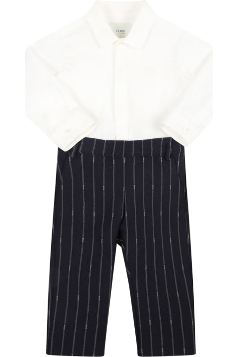 ベビーガールズ ボディスーツ＆セットアップ Fendi Multicolor Suit For Baby Boy With Iconic Ff