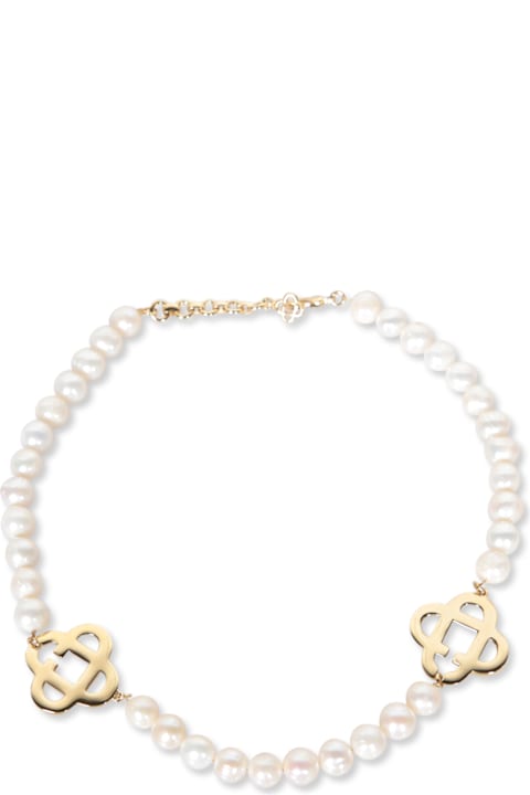 Casablanca Jewelry for Women Casablanca Gold Logo Pearl Necklace