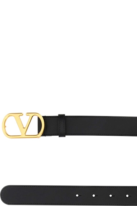 Homeware Valentino Garavani Black Leather Vlogo Belt