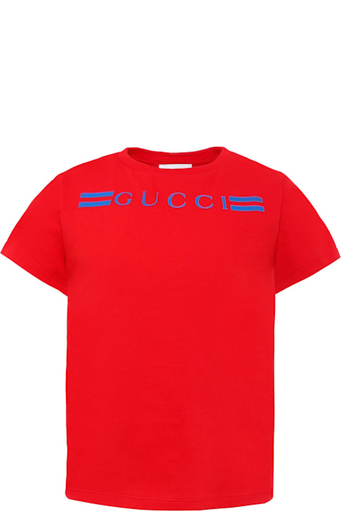 أدوات منزلية Gucci Red T-shirt For Kids With Logo