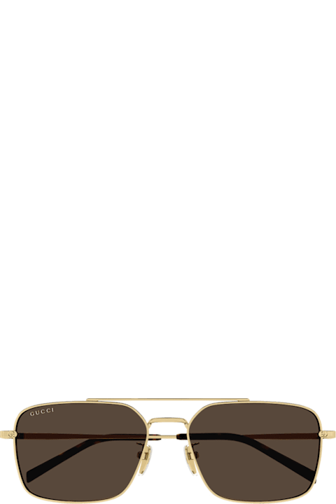 Gucci Eyewear لـ Kids Gucci Eyewear Gucci Gg1957sa Linea Institutional Logo 002 Gold Brown Sunglasses