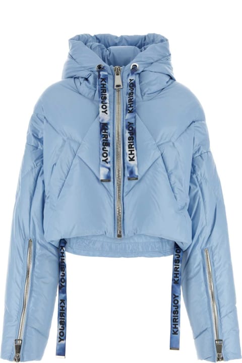 Khrisjoy Coats & Jackets for Women Khrisjoy Pastel Light-blue Nylon Cropped Down Jacket