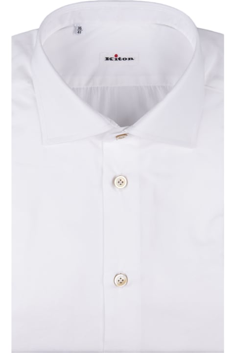 Shirts for Men Kiton White Poplin Shirt