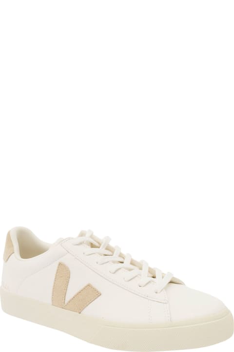 Veja Sneakers for Men Veja White And Beige Sneakers With Logo Details In Leather Man