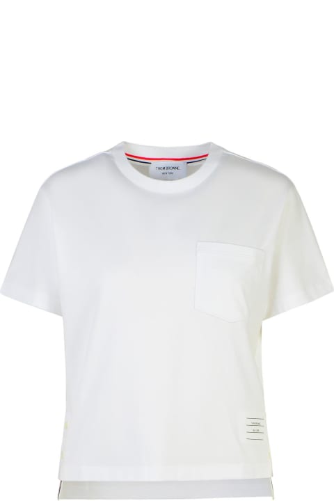 Thom Browne Topwear for Women Thom Browne White Cotton T-shirt