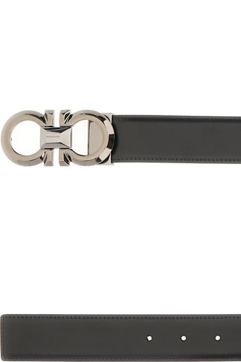 Ferragamo Belts for Men Ferragamo Black Leather Reversible Belt