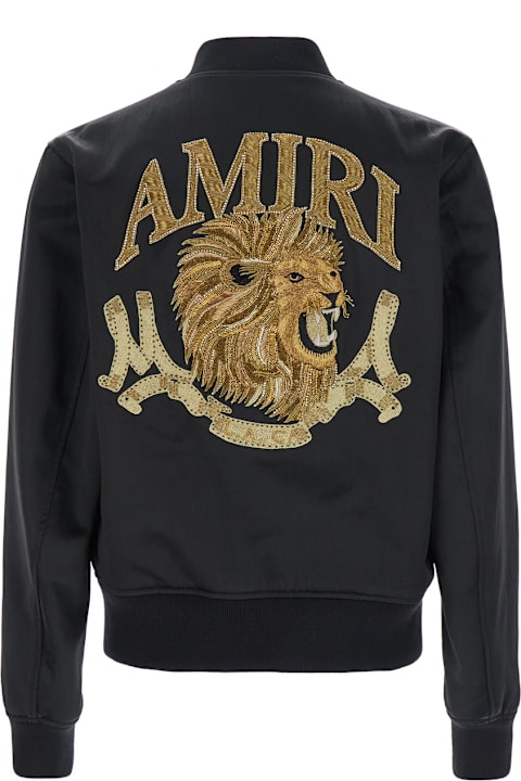 AMIRI معاطف وجواكت لـ القسم الرجالي AMIRI Amiri Lion Beaded Bomber