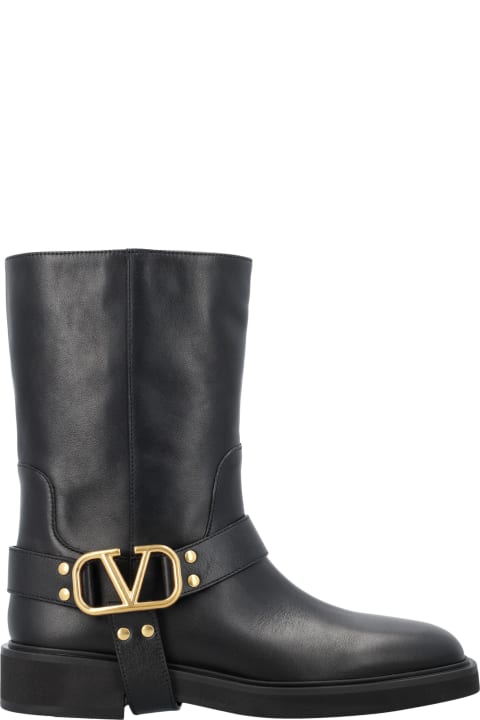 Valentino Garavani Boots for Women Valentino Garavani V-logo Biker Boots