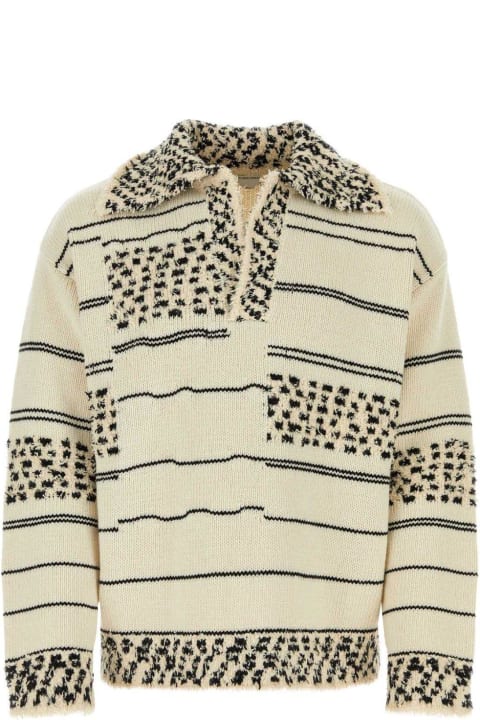 Bottega Veneta لـ Men Bottega Veneta Striped Polo Sweater