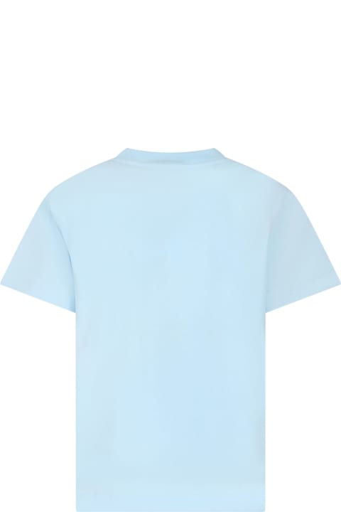 Molo T-Shirts & Polo Shirts for Boys Molo Light Blue T-shirt For Boy With Dinosaur Print