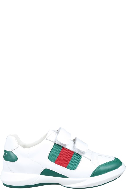 Gucci for Kids Gucci White Sneakers For Kids With Web Detail
