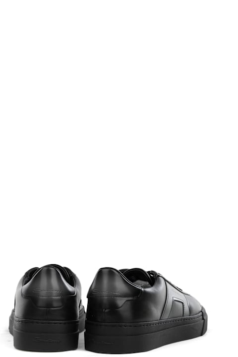Santoni Sneaker Grey Black Leather | italist