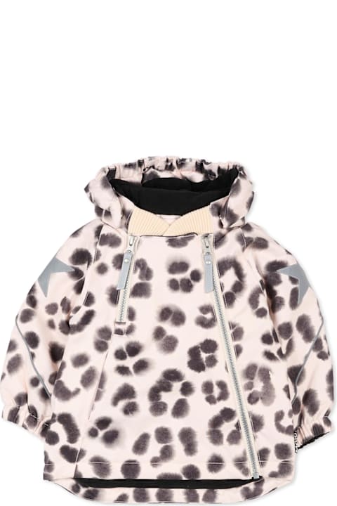 Homeware Molo Beige Down Snow Jacket For Baby Girl With Print