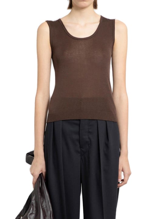 Lemaire ملابس علوية لـ السيدات Lemaire Semi-sheer Ribbed Knitted Tank Top