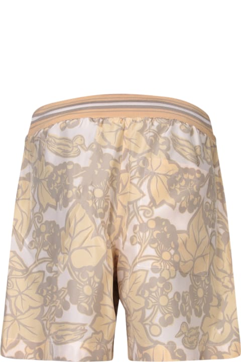 Homeware Burberry Beige Silk Shorts With Print