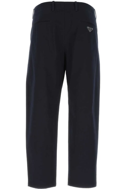 Prada Clothing for Men Prada Navy Blue Stretch Cotton Pant