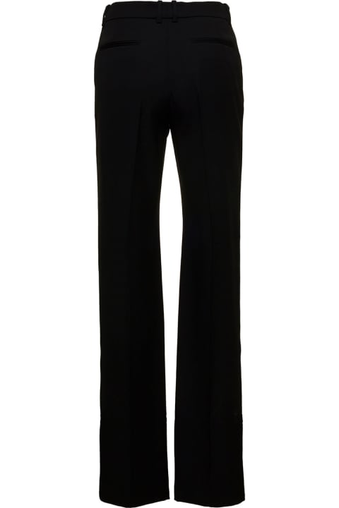 Black Smart Straight Leg Pants In Wool Woman Saint Laurent