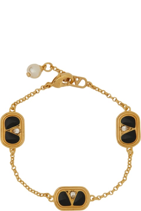 Bracelets for Women Valentino Garavani Metal, Enamel, Crystal And Swarovski® Pearl "ovalette" Bracelet