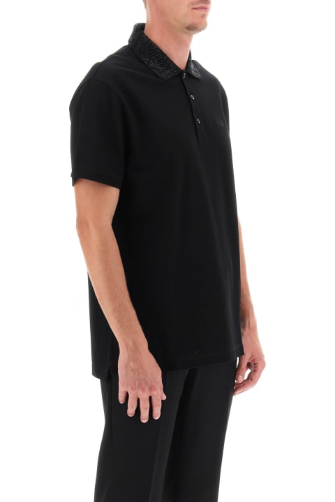 Topwear for Men Versace Logo Sequin Polo Shirt