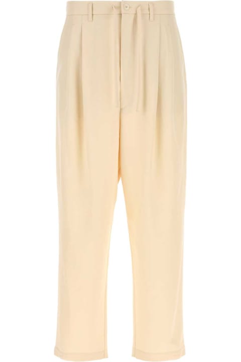 Lemaire الملابس لـ القسم الرجالي Lemaire Cream Wool Blend Pant