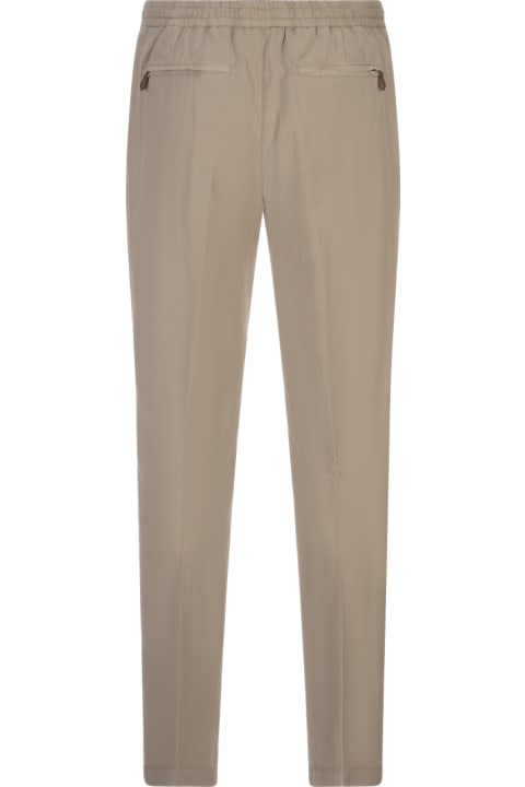 PT01 Clothing for Men PT01 Beige Linen Blend Soft Fit Trousers