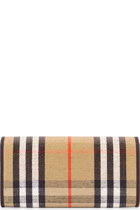 Homeware Burberry Coated Canvas Wallet With Burberry Check Motif